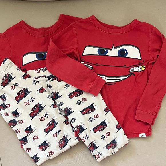 Bundle of Two GAP Pixar Red Cars Pajama Sets, 100% Organic Cotton - Picture 1 of 5